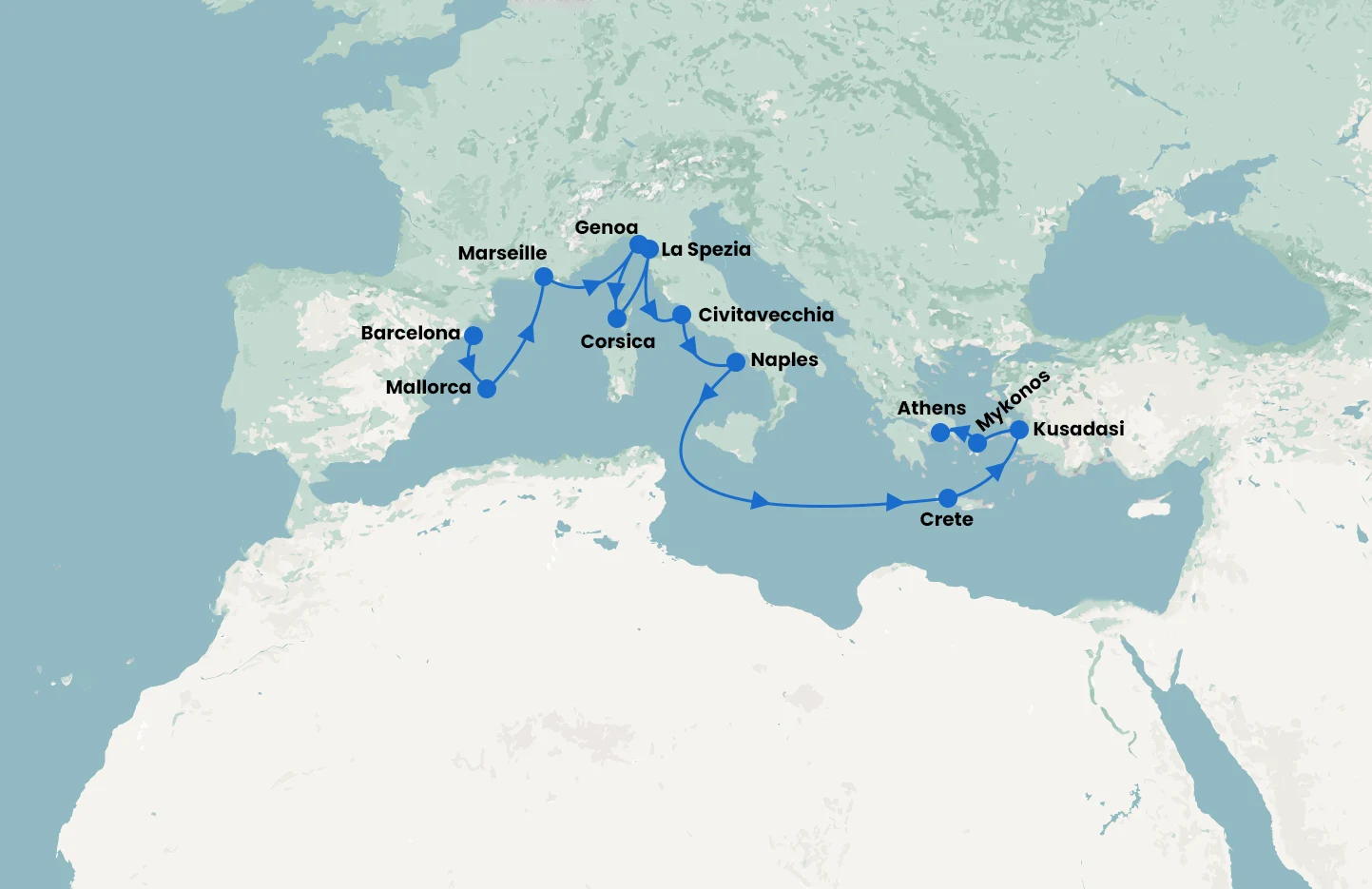 Med Explorer - Barcelona to Athens - with Sun Princess